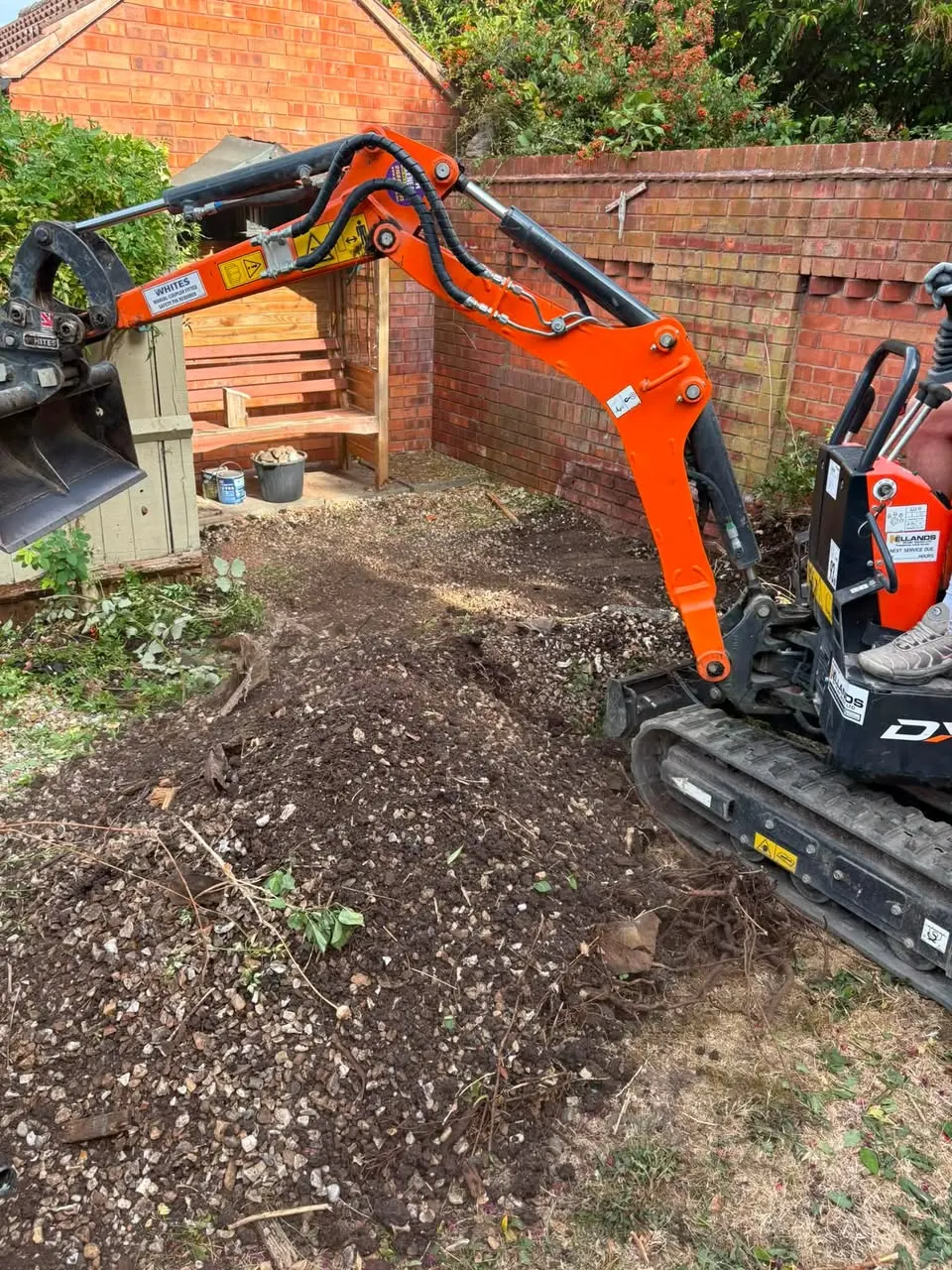 New patio by the conservatory, Tewkesbury
