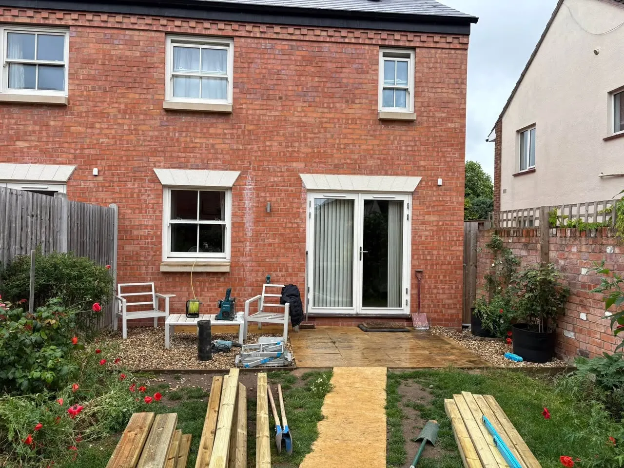Pergola and patio, built in a day, Tewkesbury